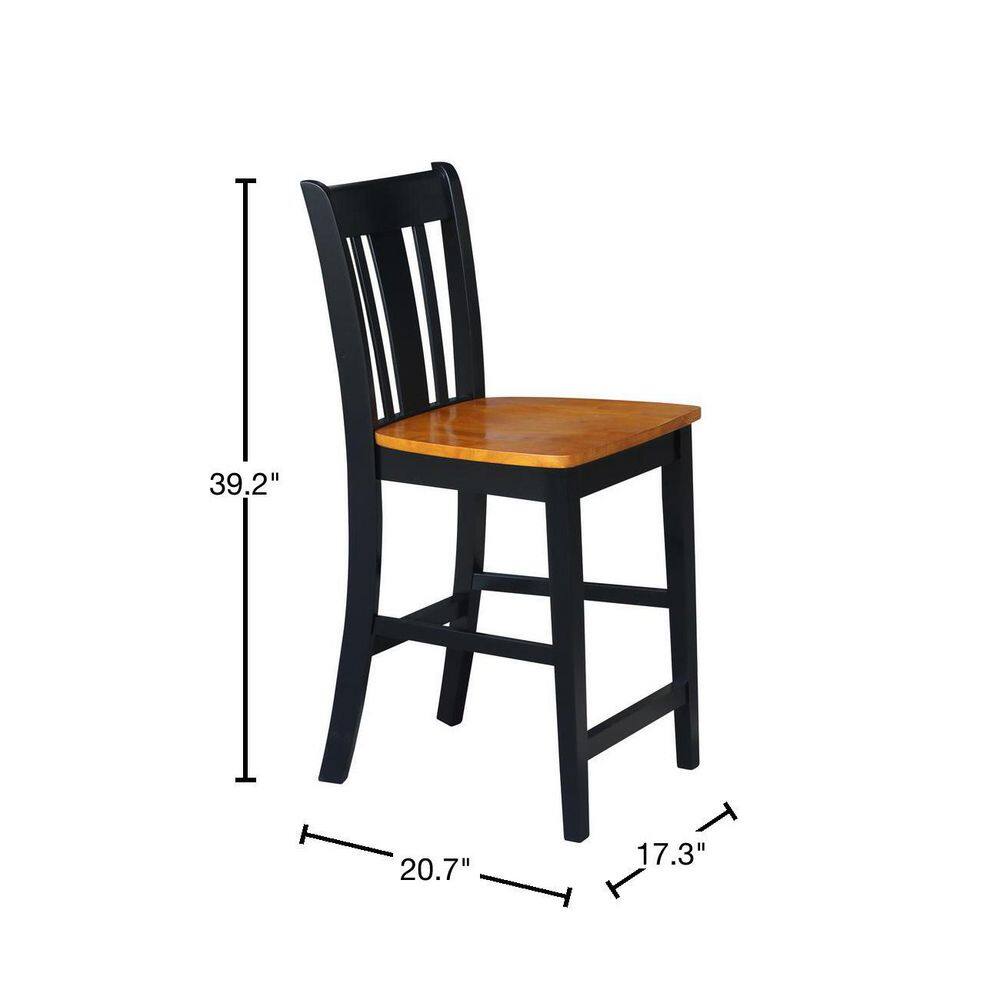 San Remo Black and Cherry Wood Counter Stool