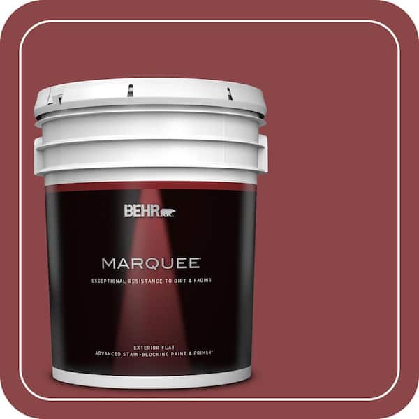 BEHR MARQUEE 5 gal. #PPU1-10 Forbidden Red Flat Exterior Paint & Primer ...
