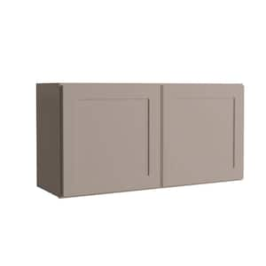 Courtland 36 in. W x 12 in. D x 18 in. H Assembled Shaker Wall Bridge Kitchen Cabinet in Sterling Gray