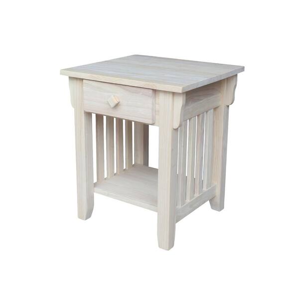 International Concepts Unfinished Storage End Table