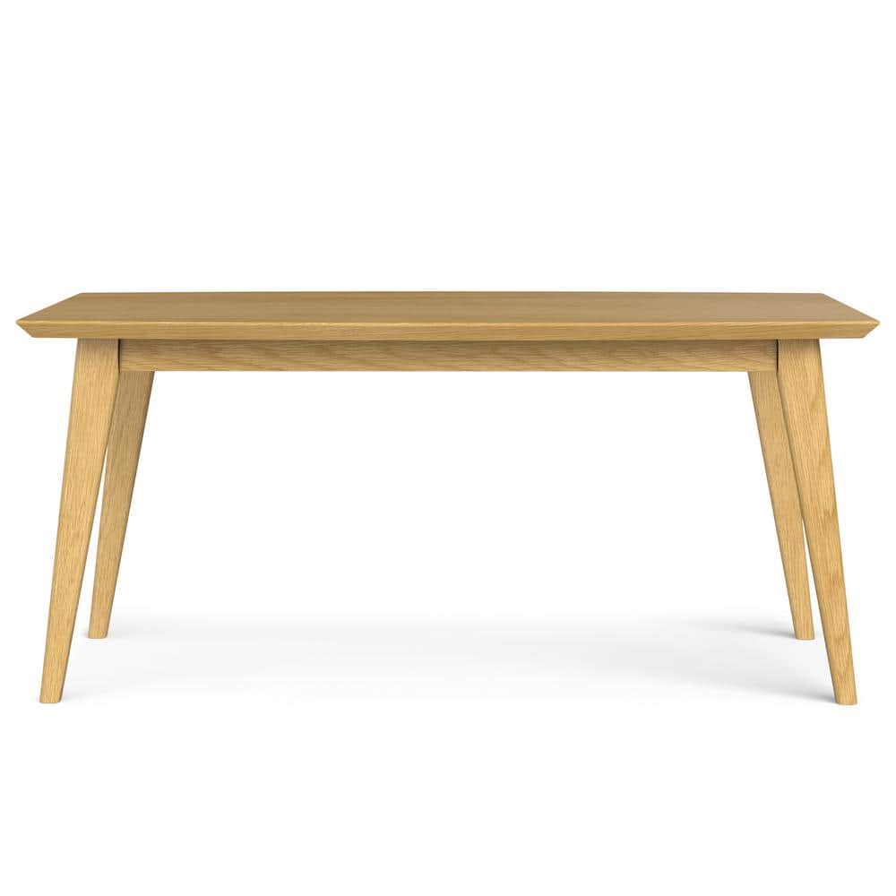 Mid-Century Modern Oak Wood Rectangular Dining Table for Six