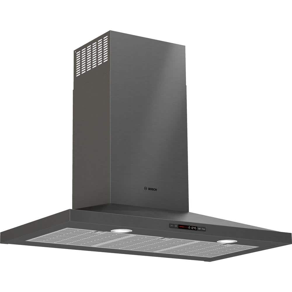 Bosch 800 Series 36 in. 600 CFM Convertible Wall Mount Range Hood with Light in Black Stainless Steel