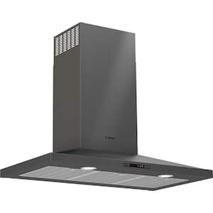 800 Series 36 in. 600 CFM Convertible Wall Mount Range Hood with Light in Black Stainless Steel