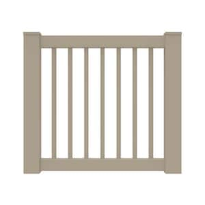 Bella Premier Series 42 in. Clay Vinyl Rail Gate Kit with 1.25 in. Square Balusters