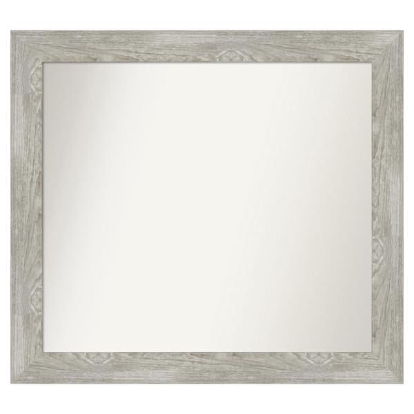 Amanti Art Dove Greywash 40 in. x 36 in. Custom Non-Beveled Distressed Recyled Polystyrene Bathroom Vanity Wall Mirror