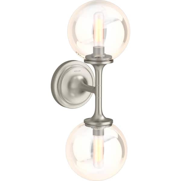 KOHLER Bellera 2-Light Brushed Nickel Wall Sconce