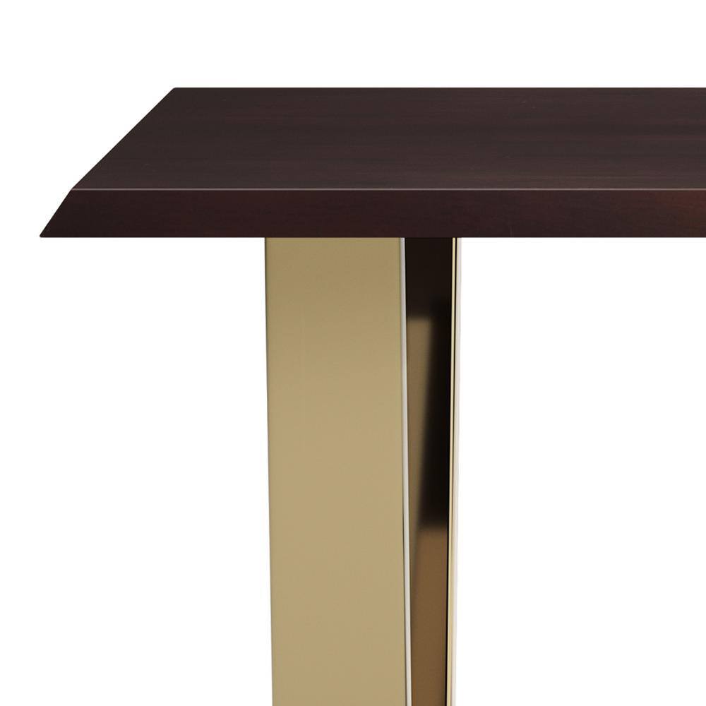 Cognac Contemporary Slimline Storage Bench in Solid Mango Wood