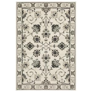 Rayder Ivory/Gray 2 ft. x 8 ft. Global Persian Floral Polypropylene/Polyester Indoor Runner Area Rug