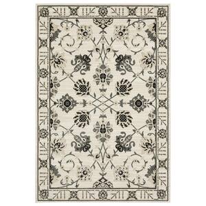 Rayder Ivory/Gray 10 ft. x 13 ft. Global Persian Floral Polypropylene/Polyester Indoor Area Rug