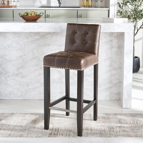 Thompson 30 in. Brown Cushioned Bar Stool