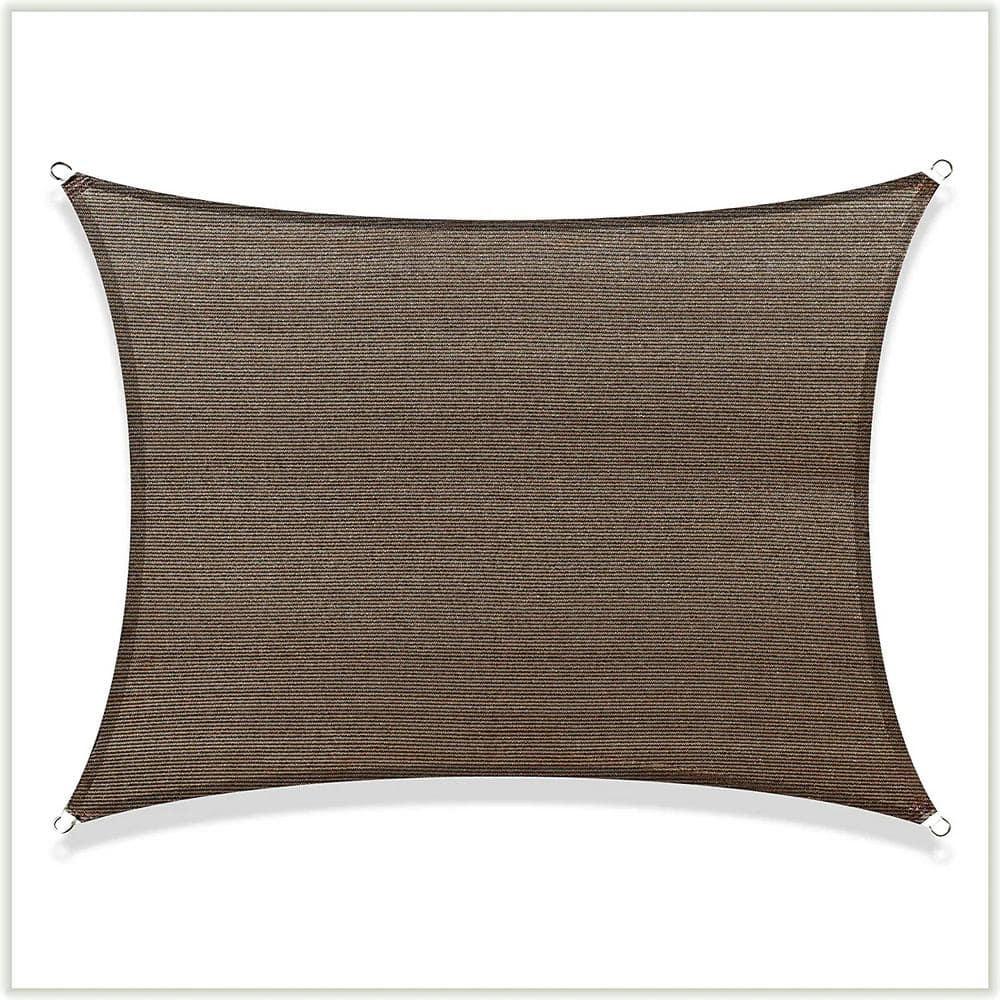 8 ft. x 16 ft. Brown Rectangle Sun Shade Sail For Backyard Deck Outdoor price history on PriceWatchPro