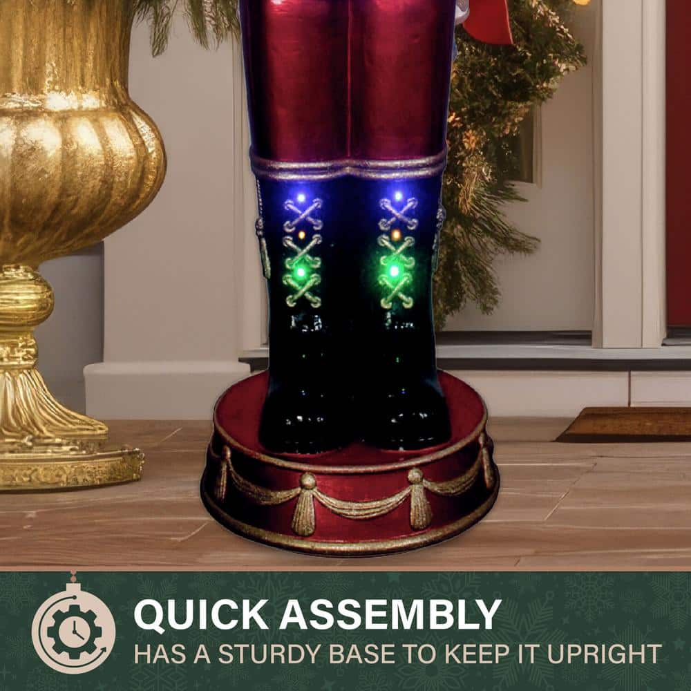 4.8-Ft Green and Red Resin Nutcracker with LED Lights and Music