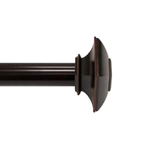 36 in.-72 in. 1 in. dia. Drapery Single Curtain Rod Set with Square Finials _Oil Rubbed Bronze