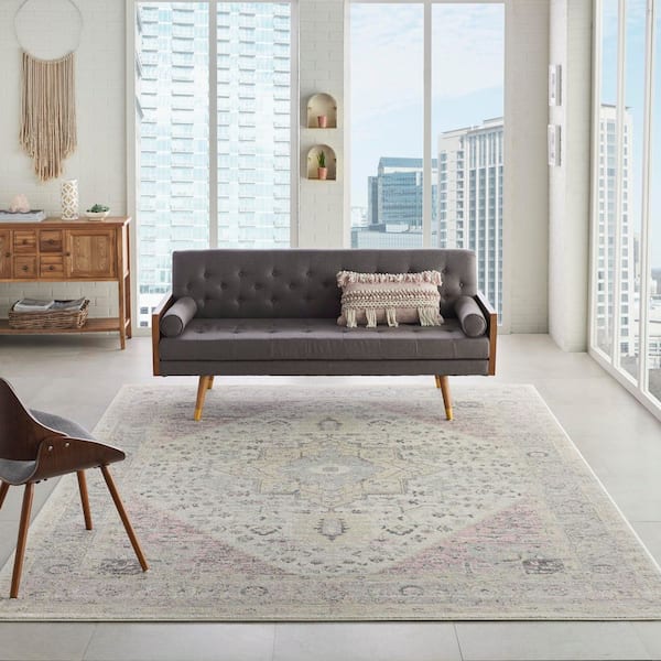 Tranquil Ivory/Pink 8 ft. x 10 ft. Persian Vintage Area Rug
