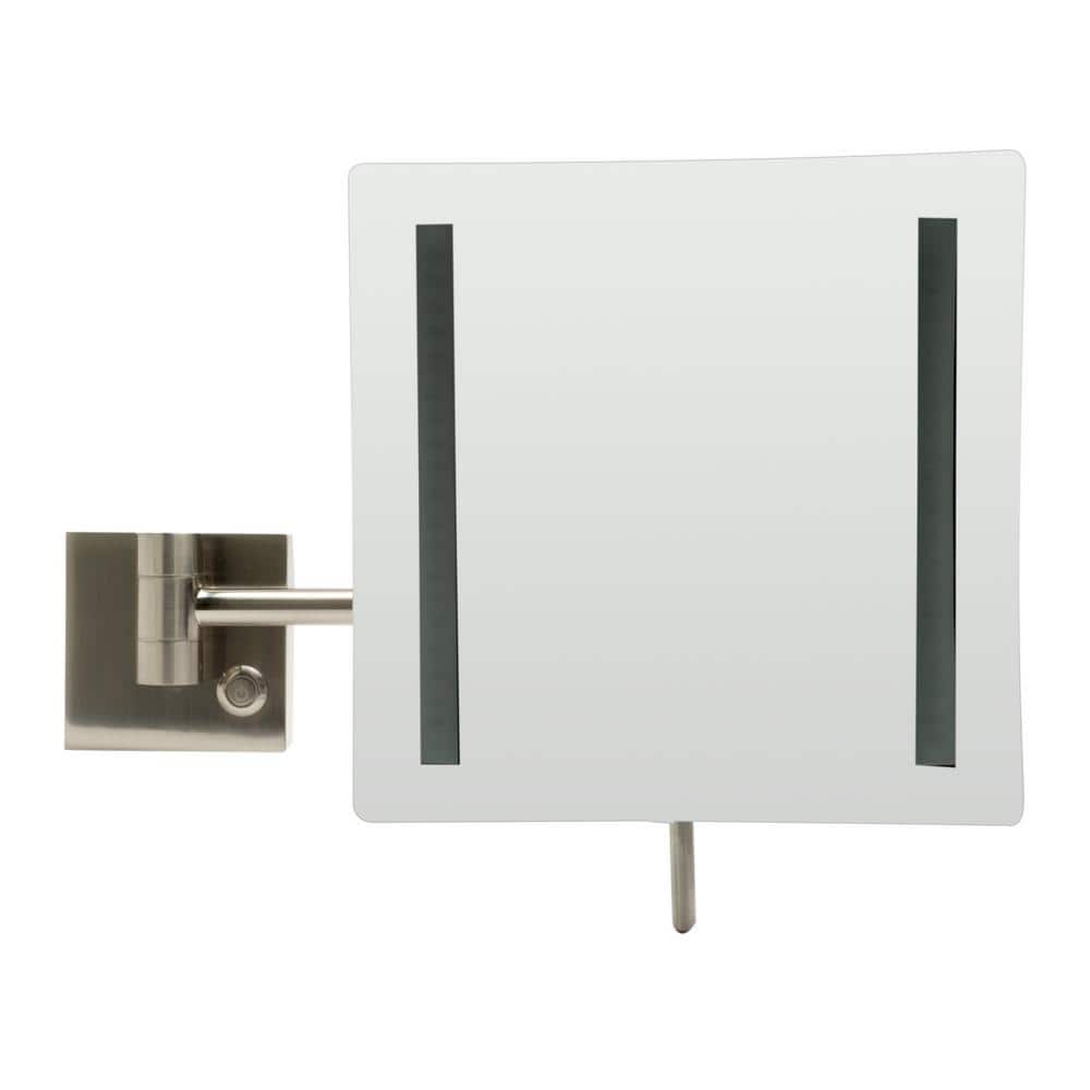 Brushed Nickel LED Wall Mounted Magnifying Mirror
