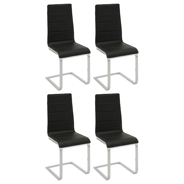 Coaster Broderick Black and Chrome Upholstered Side Chairs (Set of 4)