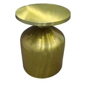 Rumi 19 in. Gold Round Metal Top End Table with Bottle Shape Base