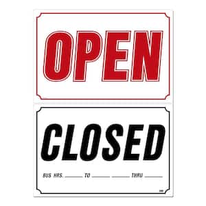 33 in. x 22 in. Open/Closed Sign Printed on More Durable, Thicker, Longer Lasting Styrene Plastic