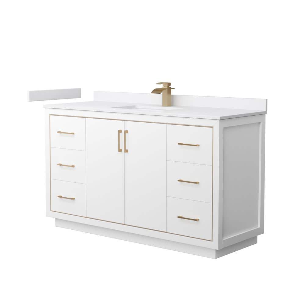 Icon 60 in. W x 22 in. D x 35 in. H Single Bath Vanity in White with White Cultured Marble Top price history on PriceWatchPro