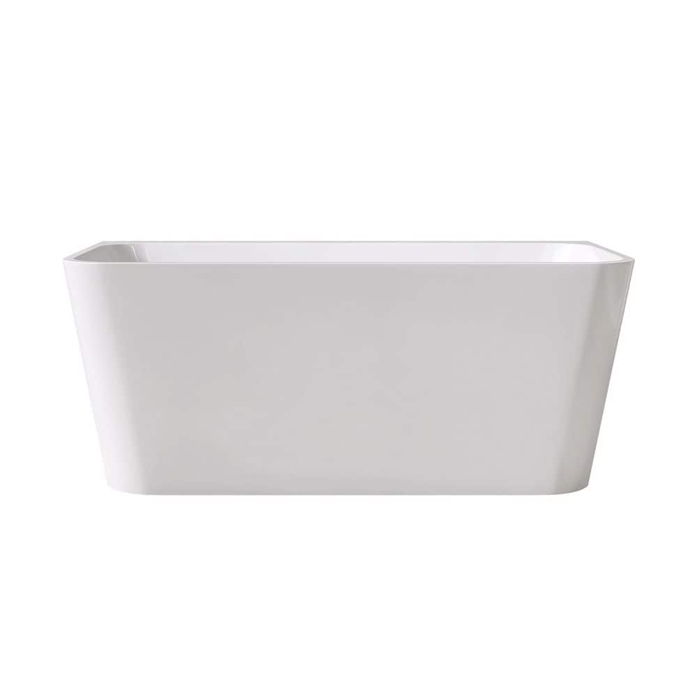 55.12 in. x 29.53 in. Acrylic Freestanding Soaking Bathtub with Non-Slip Bottom in Gloss White price history on PriceWatchPro