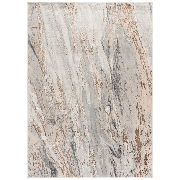 Aura 7 ft. x 10 ft. Gray/Beige Abstract Area Rug