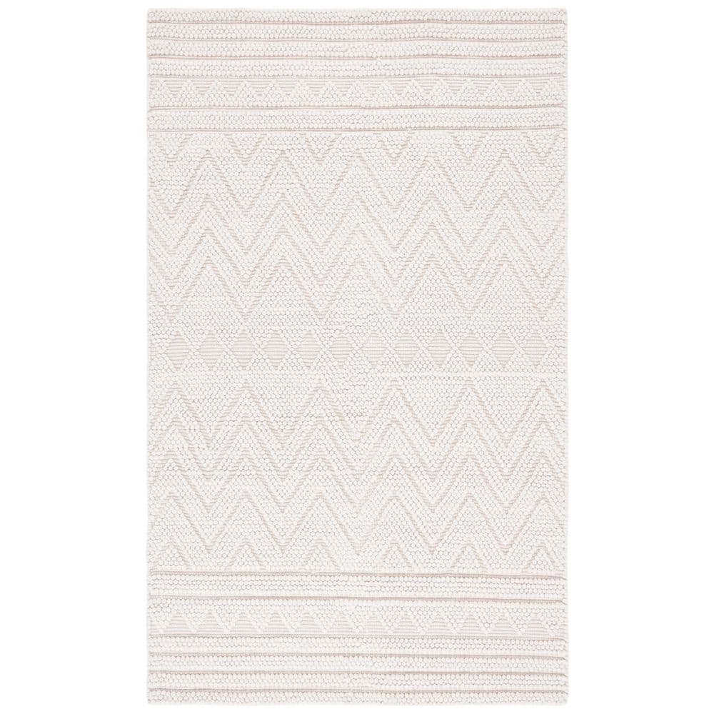 Natura 8 ft. x 10 ft. Ivory Chevron Striped Solid Color Area Rug price history on PriceWatchPro