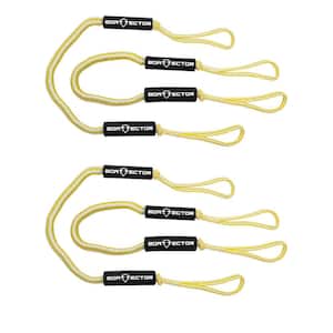 BoatTector Bungee Dock Line Value 4-Pack - 6 ft., Yellow/White