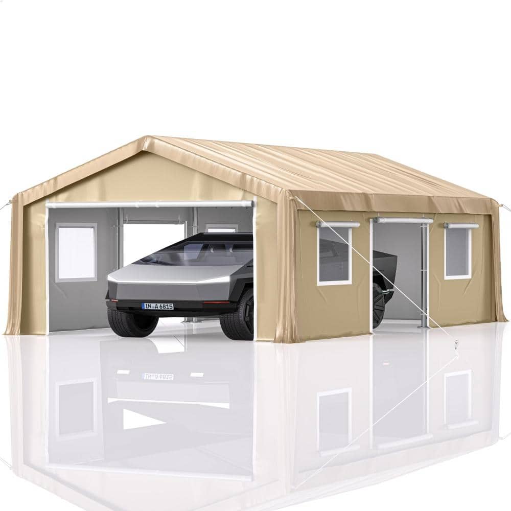 Heavy Duty 13x20 Ft Portable Carport Garage 180G PE Waterproof Canopy, All-Weather Protection for Pickup, SUV, Boat price history on PriceWatchPro