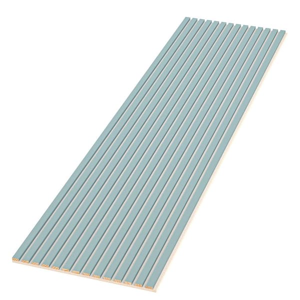 Ejoy 94 in. x 12.6 in. x 0.8 in. Acoustic Vinyl Wall Cladding Siding Board in Alamosa Green with White Base (Set of 2-Piece)