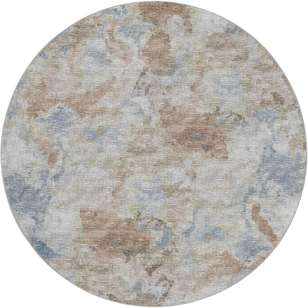 Dream Shag Premium Machine Washable Abstract ADS67 Moody 8 ft. x 8 ft. Round Rug