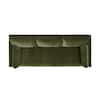 Jennifer Taylor Knox 84 in. Pillow Square Arm Modern Farmhouse Performance Velvet Living Room Sofa Couch in Olive Green 64110-3-V036