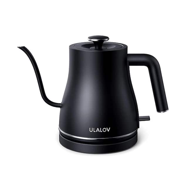 AROMA 5-Cup Black Glass Corded Electric Kettle with Automatic Shut