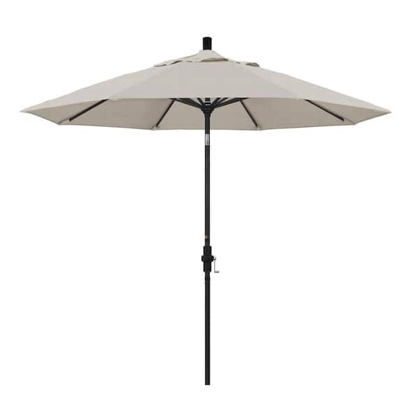 California Umbrella 9 ft. Aluminum Collar Tilt Patio Umbrella in Granite Olefin
