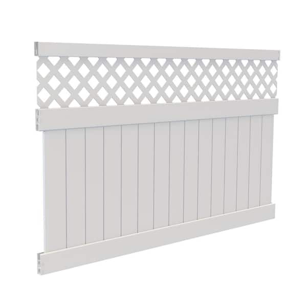 Anderson 5 ft. H x 8 ft. W White Privacy Vinyl Fence Panel (Unassembled)
