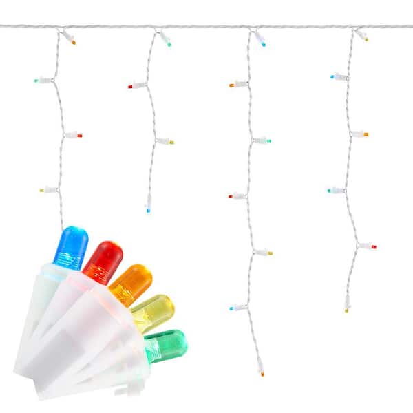 Home Accents Holiday 17.5 ft. 200-Light LED Multi-Color Dome Icicle Twinkle Light String