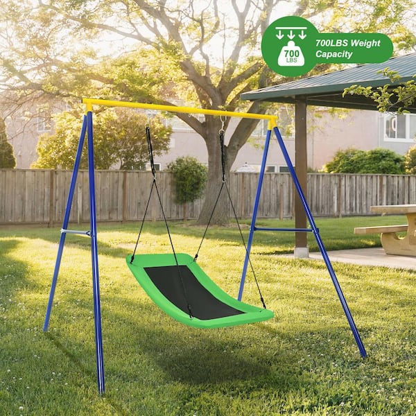 Gymax Green Multi-Person Swing 700 lb. Giant 60 in. Platform Tree
