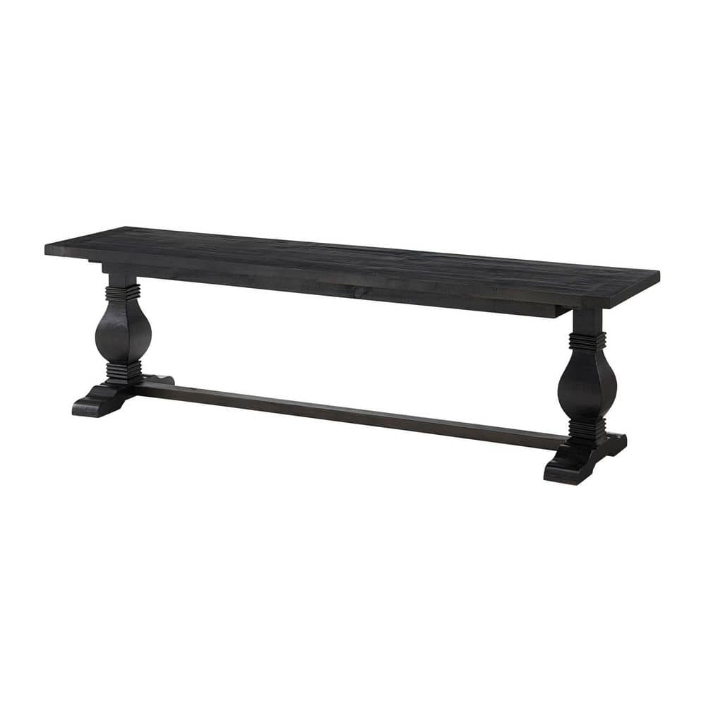 Martin Svensson Home Napa Black Solid Wood Dining Bench (18 in. H x 66