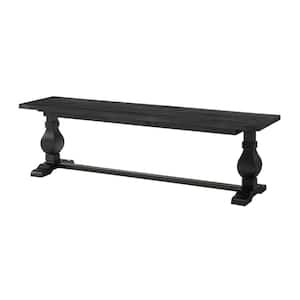 Napa Black Solid Wood Dining Bench (18 in. H x 66 in. W x 16 in. D)