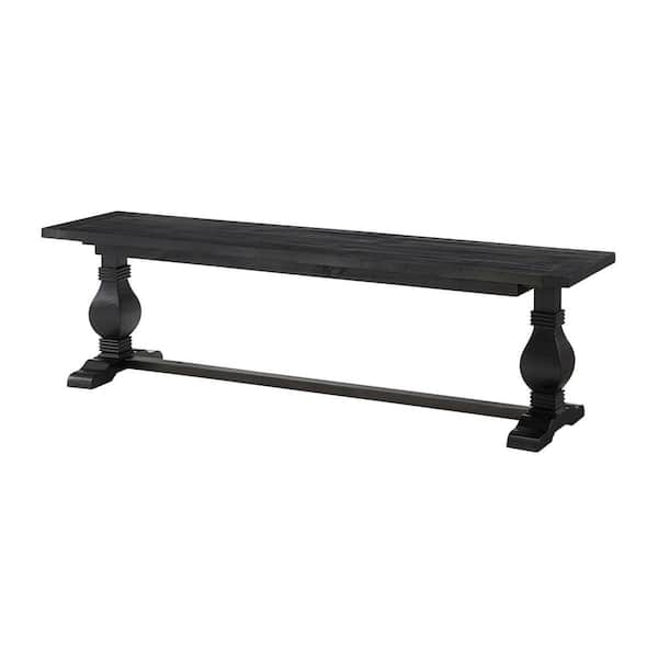 Martin Svensson Home Napa Black Solid Wood Dining Bench (18 in. H x 66 in. W x 16 in. D)