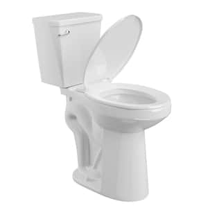 21 in. 2-Piece Toilet Single Flush 1.28 GPF Round 12 in. Rough In Height Toilet in White Tall Toilets for Seniors