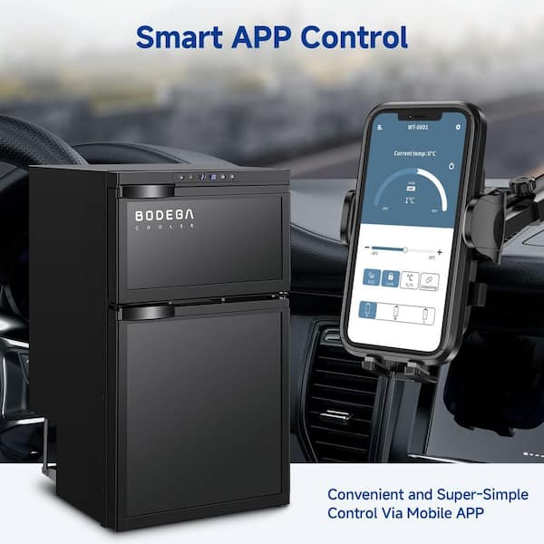 2.82 cu. ft. 80L Mini Refrigerator in Black RV Fridge with Freezer, 12/24V DC Car Refrigerator, (-4℉-68℉) for Travel