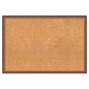 2-Tone Bronze Copper Wood Framed Natural Corkboard 38 in. x 26 in. Bulletin Board Memo Board