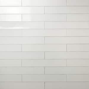 Zekke Gray 4 in. x 24 in. x 10mm Polished Porcelain Subway Wall Tile (15 pieces / 9.68 sq. ft. / box)