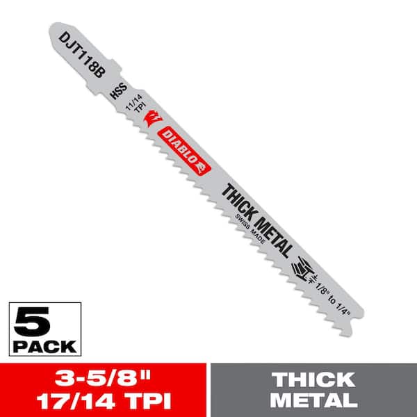 3 in. x 14 TPI HSS Thick Metal Jigsaw Blade (5-Pack)