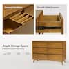 JAYDEN CREATION Gentile Acorn 52 in. 6-Drawer Dresser