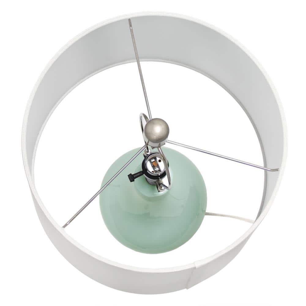 Aqua Ceramic Droplet Table Lamp with Fabric Shade