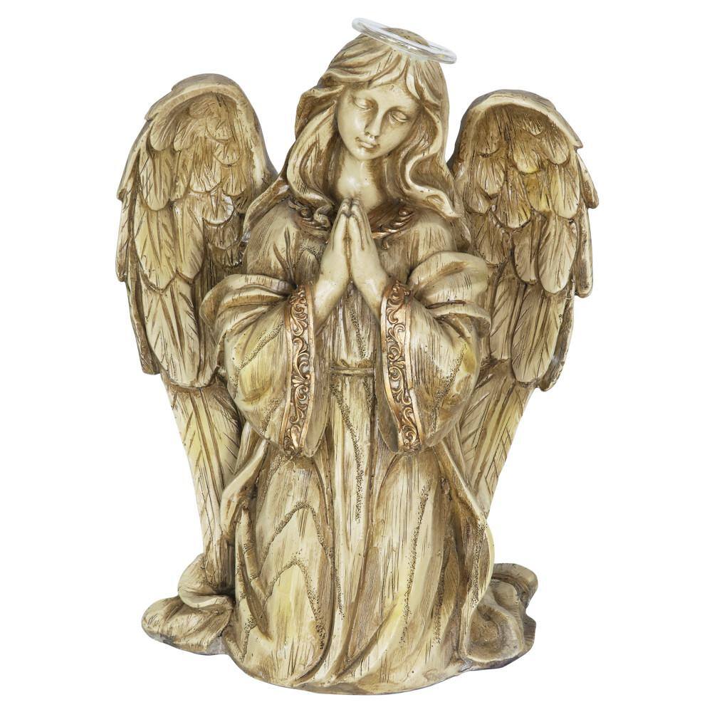 Exhart Angel with LED Halo Garden Statue 19214-RS - The Home Depot