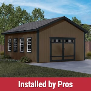 Professionally Installed Camden 16 ft. W x 20 ft. D Wood Storage Shed with Autumn Brown Shingles (320 sq. ft.)