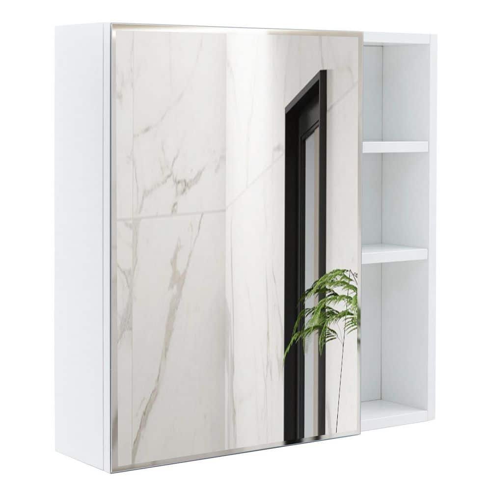 21.7 in. W x 22 in. H Rectangular White MDF Wall Mounted Medicine Cabinet with Mirror and Adjustable Shelves price history on PriceWatchPro
