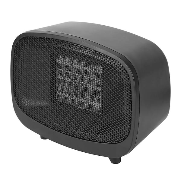 900 W 6.18 in. Black Electric Mini PTC Ceramic Radiant Space Heater with Tip-Over Protection